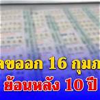 หวยย้อนหลัง16กุมภาพันธ์